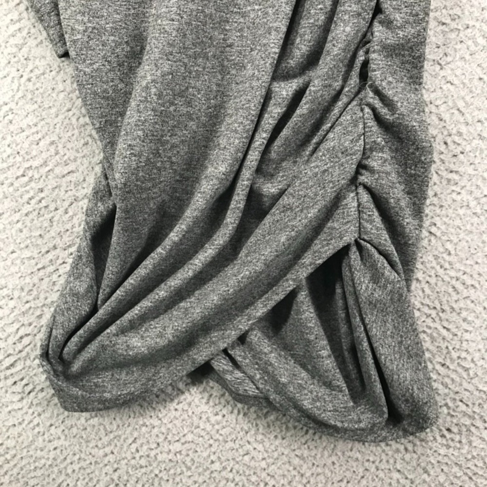 EXPRESS Dress Womens Size‎ SMALL Body Contour Heather Gray Long Sleeve Faux Wrap - Picture 3 of 10